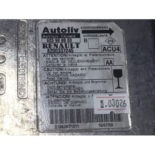 Renault Megane Airbag Beyni 603988800 8200337245