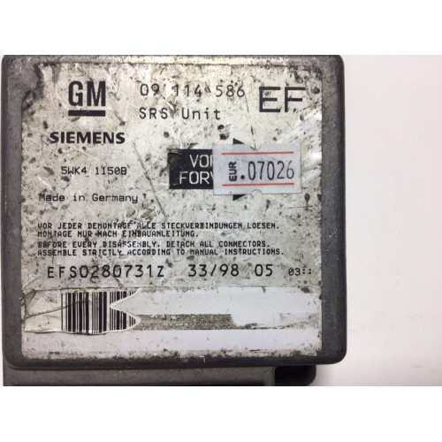 Opel Tigra Airbag Beyni 09114586EF 5WK41150B