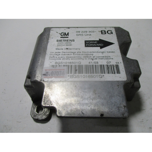Opel Zafira A Airbag Beyni 09229303 5WK42926 BG