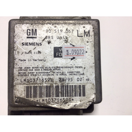 Opel Astra F Airbag Beyni 90519067 5WK4113 LM