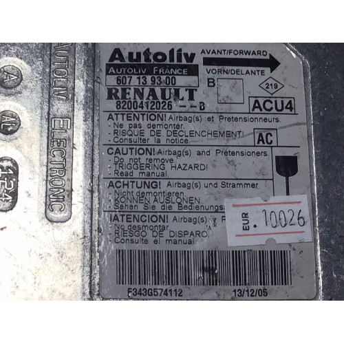 Renault Laguna Megane Airbag Beyni 8200412026B 607139300