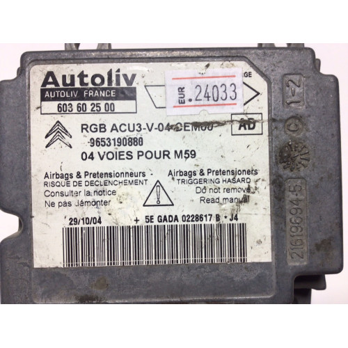 Peugeot Partner Citroen Berlingo Airbag Beyni 603602500 9653190880