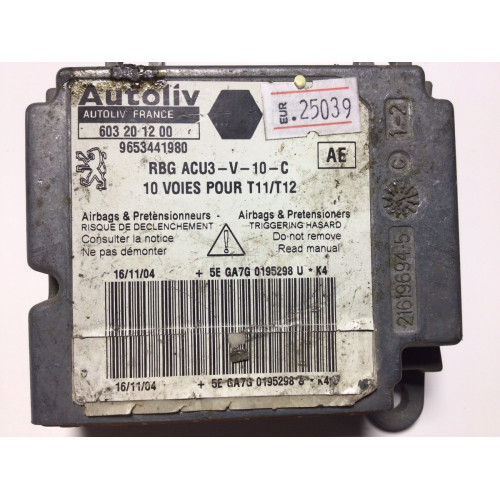 Peugeot 206 Airbag Beyni 603201200 9653441980