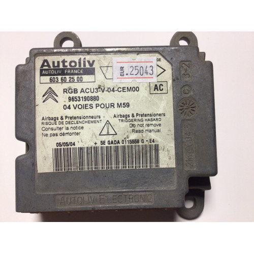 Peugeot Partner Citroen Berlingo Airbag Beyni 603602500 9653190880