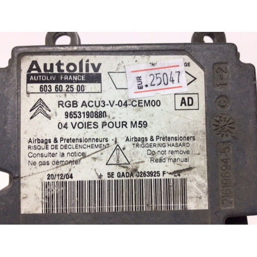Peugeot Partner Citroen Berlingo Airbag Beyni 603602500 9653190880