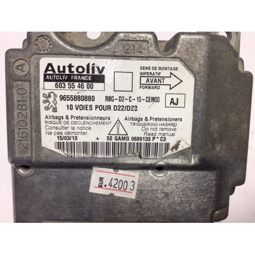 Peugeot 407 Airbag Beyni 603554600 9655880880