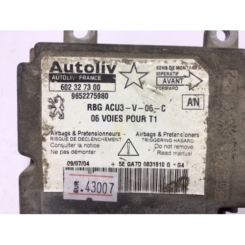 Peugeot 206 Airbag Beyni 602327300 9652275980