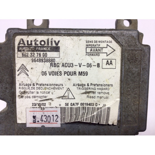 Citroen Berlingo Airbag Beyni 9648938880 602327600