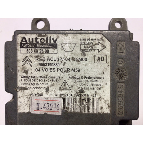 Citroen Berlingo Airbag Beyni 603602500 9653190880
