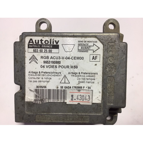Citroen Berlingo Airbag Beyni 603602500 9653190880