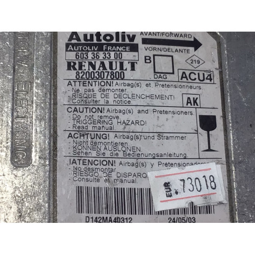 Renault Megane Airbag Beyni 8200307800 603383300