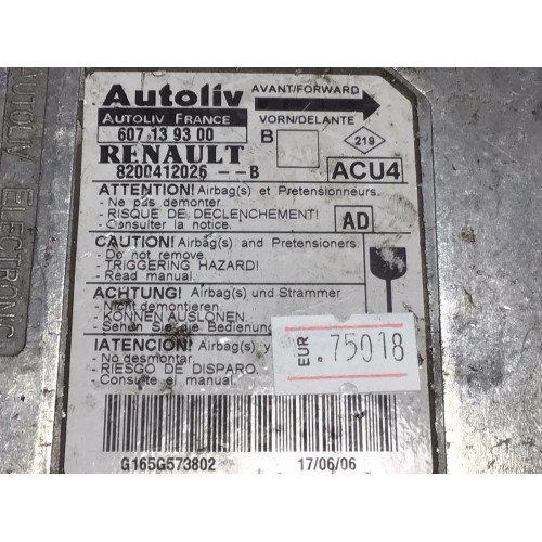 Renault Laguna Megane Airbag Beyni 8200412026B 607139300