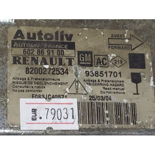 Renault Trafic Opel Vivaro Airbag Beyni 602869100 8200272534 93851701