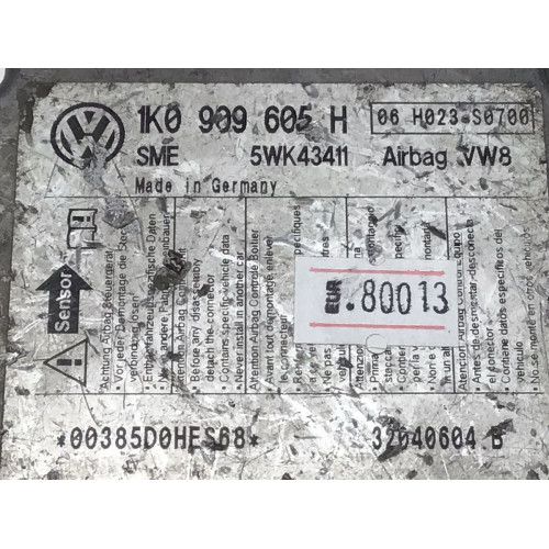Volkswagen Golf 5 Caddy Jetta Skoda Octavia Airbag Beyni 1K0909605H 5WK43411