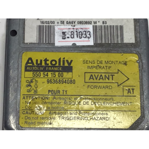 Peugeot 206 Airbag Beyni 9636894080 550541500