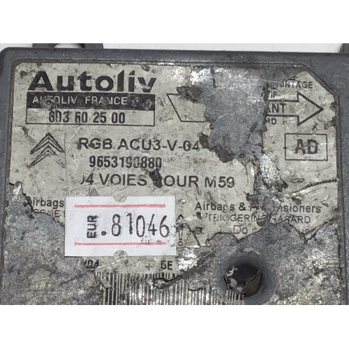 Peugeot Partner Citroen Berlingo Airbag Beyni 603602500 9653190880