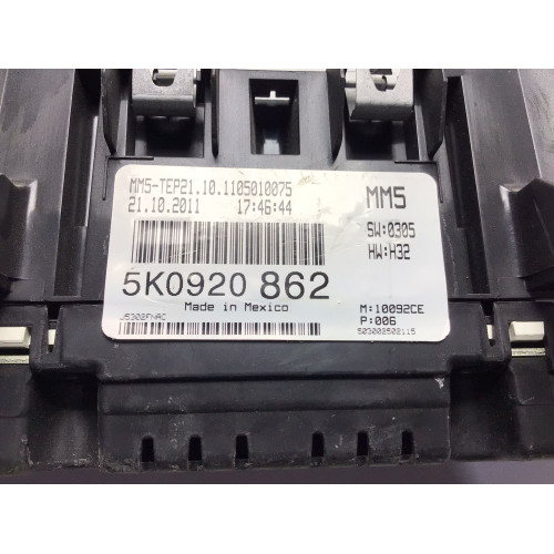 Z Volkswagen Golf 6 Kilometre Saati Gösterge Paneli 5K0920862
