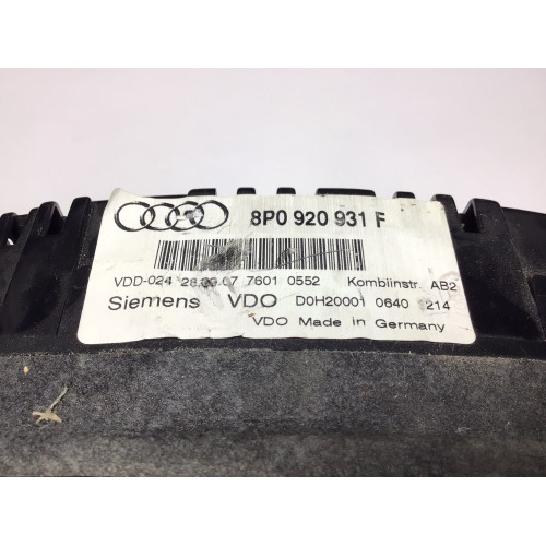 Z Audi A3 Kilometre Saati Gösterge Paneli 8P0920931F