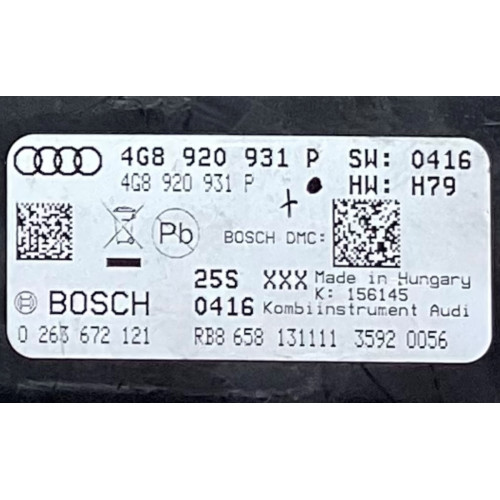 Audi A6 A7 Kilometre Saati Gösterge Paneli 4G8920931P