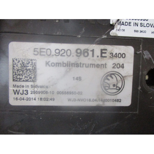 Skoda Octavia  MK3 1.6 TDI Kilometre Saati Gösterge Paneli 5E0920961E