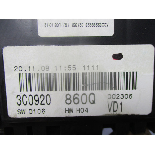 Volkswagen Kilometre Saati Gösterge Paneli 3C0920860Q