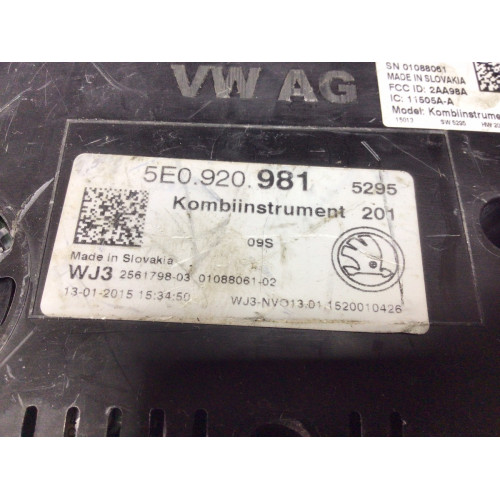 Skoda Octavia 2 TDI Kilometre Saati Gösterge Paneli 5E0920981