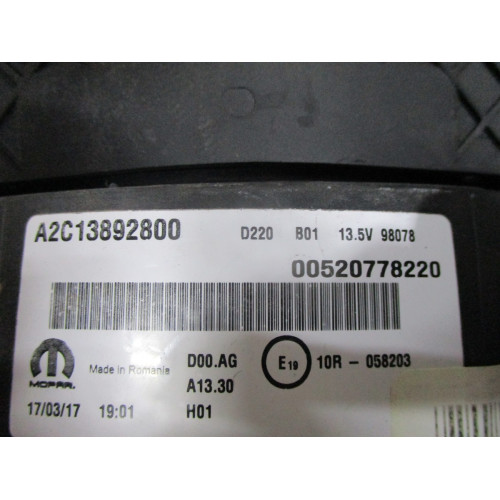 Fiat 500L Benzinli Kilometre Saati Gösterge Paneli 00520778220