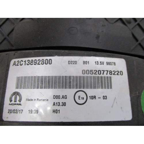 Fiat 500L Benzinli Kilometre Saati Gösterge Paneli 00520778220