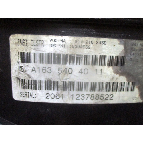 Mercedes W163 Kilometre Saati Gösterge Paneli A1635404011