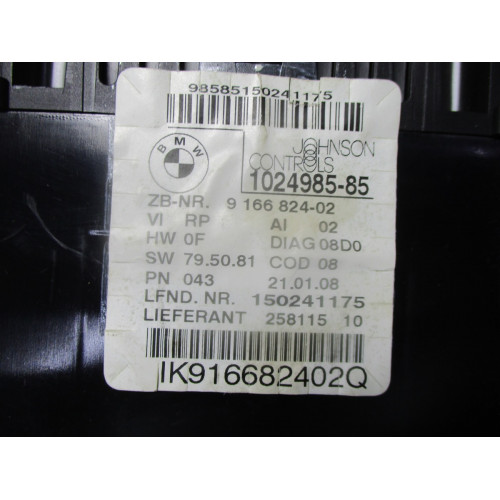 Bmw E81 E87 1 Serisi Kilometre Saati Gösterge Paneli 9166824-02 1024985-85