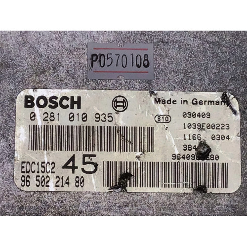 Peugeot 307 2.0 HDI Motor Beyni EDC15C2 45 0281010935 9646149880