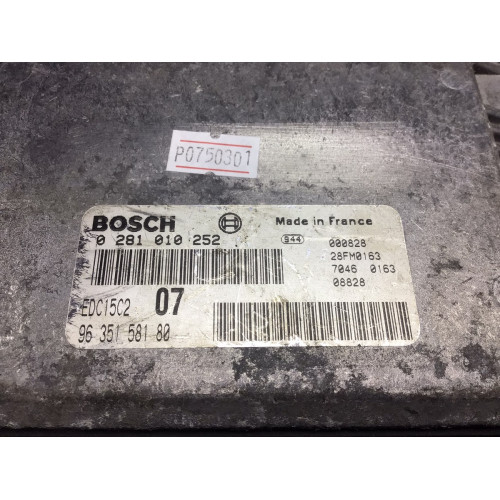 Peugeot 307 2.0 HDI Motor Beyni EDC15C2 07 0281010252 9635158180