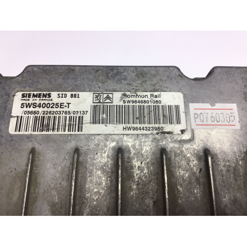 Citroen Peugeot Motor Beyni SID881 5WS40025E-T SW9646801080