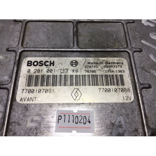 Renault Megane 1.9 Motor Beyni 0281001739 7700107091 7700107088