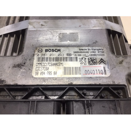 Peugeot 308 1.6 Motor Beyni 0281031043 EDC17C60 9809478580