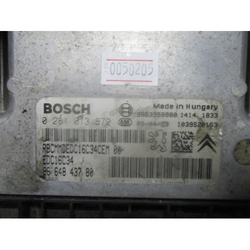 Peugeot 308 1.6 HDI Motor Beyni 0281013872 EDC16C34 9664843780