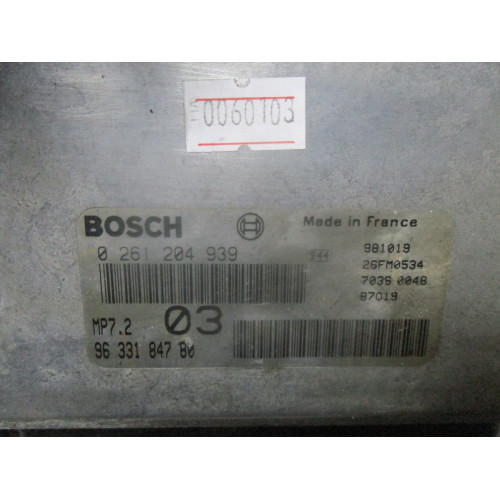 Peugeot 206 1.6 Motor Beyni 0261204939 9633184780 MP7.2