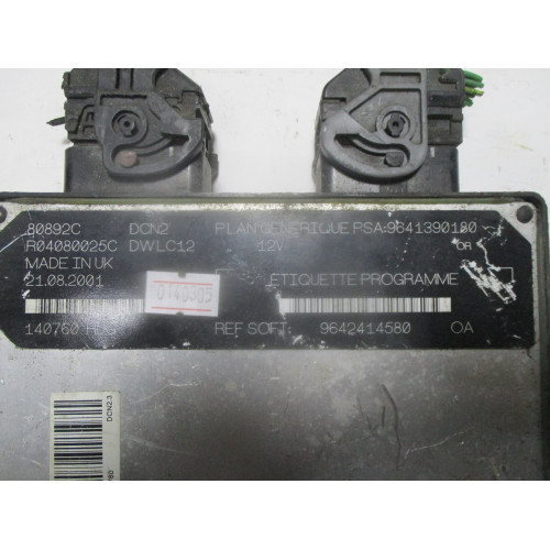 Peugeot Partner Citroen Berlingo Motor Beyni 9641390180 9642414580 R04080025C 21.08.2001