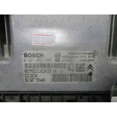 Citroen C3 Peugeot 207 1.6 HDI Motor Beyni 0281013868 EDC16C34 9663755480