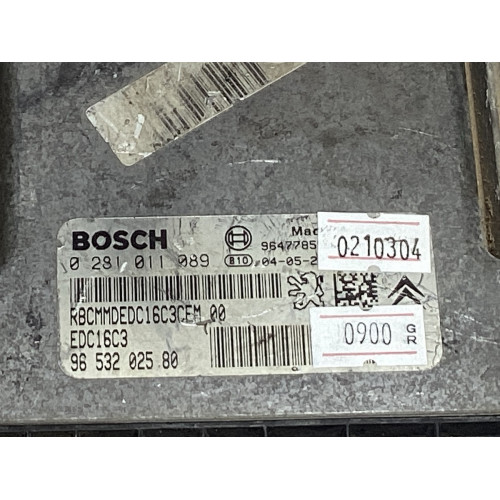 Peugeot 206 1.4 Motor Beyni 0281011089 9653202580 EDC16C3