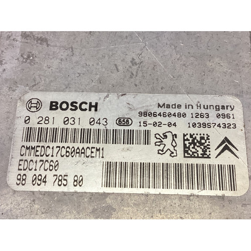 Peugeot 308 1.6 HDI Motor Beyni 0281031043 9809478580 EDC17C60