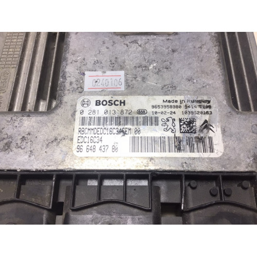 Peugeot 308 1.6 HDI Motor Beyni 0281013872 EDC16C34 9664843780