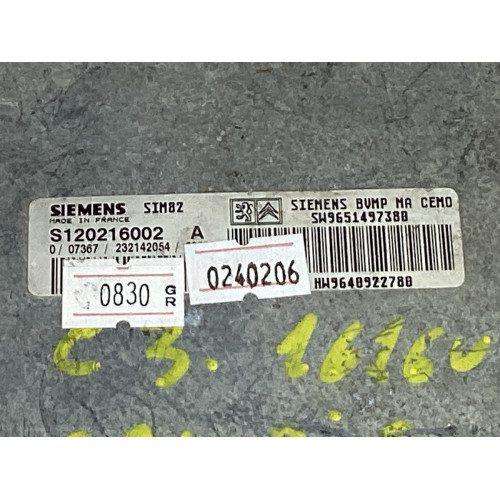 Citroen C3 1.6 Şanzıman Beyni S120216002A SW9651497380 SIM82