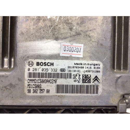 Citroen Peugeot 308 1.5 Motor Beyni 0281035332 9830215780 MD1CS003