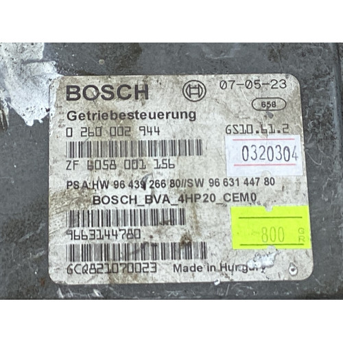 Citroen C5 Peugeot 407 Otomatik Şanzıman Beyni 0260002944 9643926680 9663144780 9663144780
