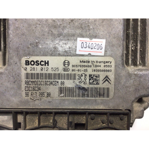 Peugeot 206 1.4 HDI Motor Beyni 0281012525 EDC16C34 9661728580