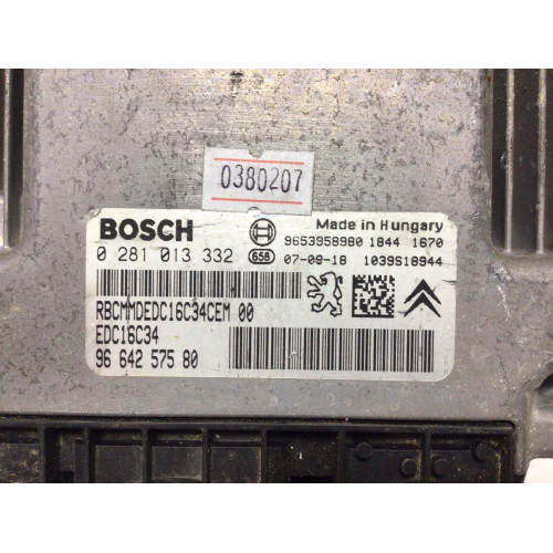 Citroen C4 1.6 HDI Motor Beyni 0281013332 EDC16C34 9664257580