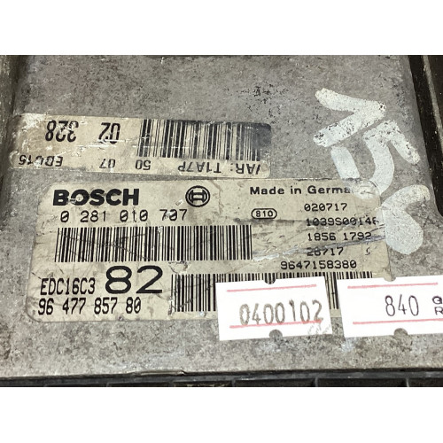 Peugeot 206 1.4 HDI Motor Beyni 0281010707 EDC16C3 9647785780