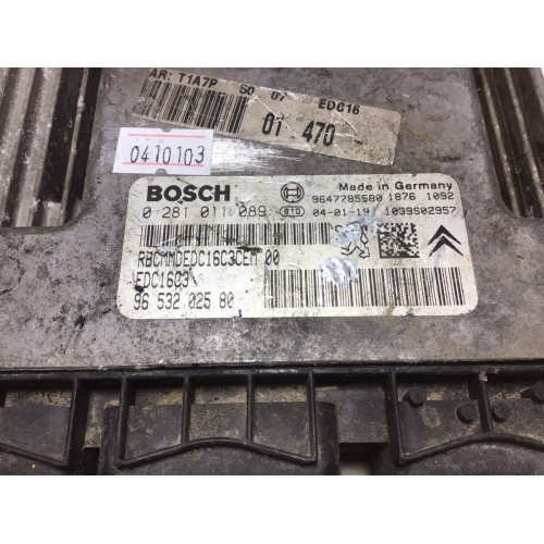 Peugeot 206 1.4 Motor Beyni 0281011089 9653202580 EDC16C3