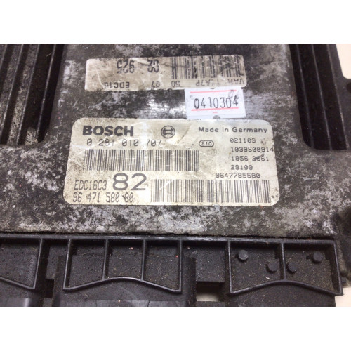 Peugeot 206 1.4 HDI Motor Beyni 0281010707 EDC16C3 9647158080